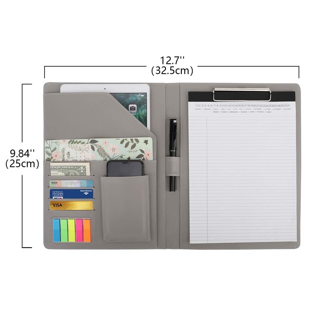 Папка-портфель из искусственной кожи-5 Faux Leather Portfolio Padfolio Folder-5