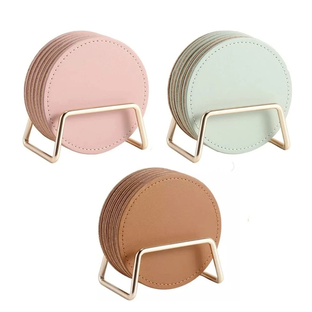 Cork Base Leather Coaster Cork Base Leather Coaster