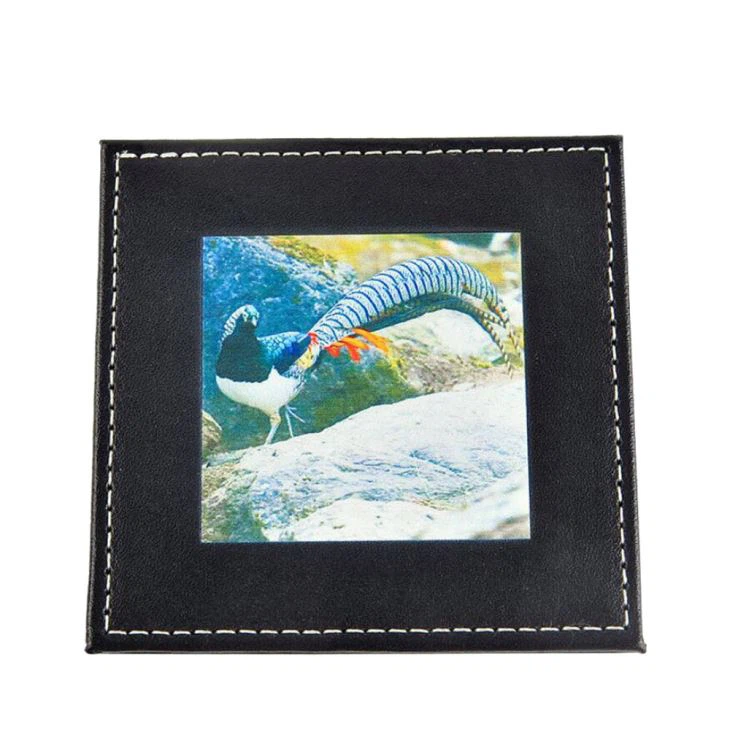 Chinoiserie Printing Leather Cup Coaster