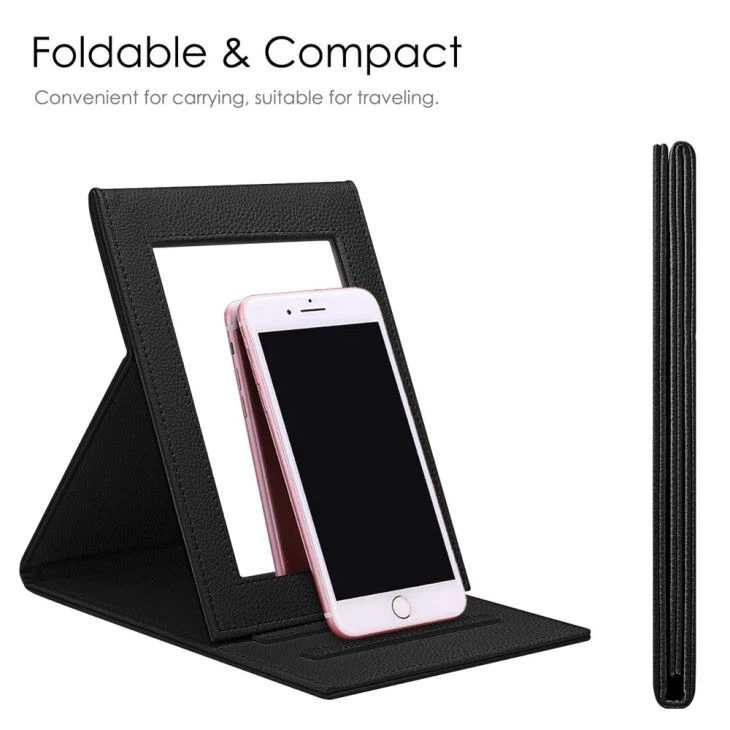 Pocket Faux Leather Mirror